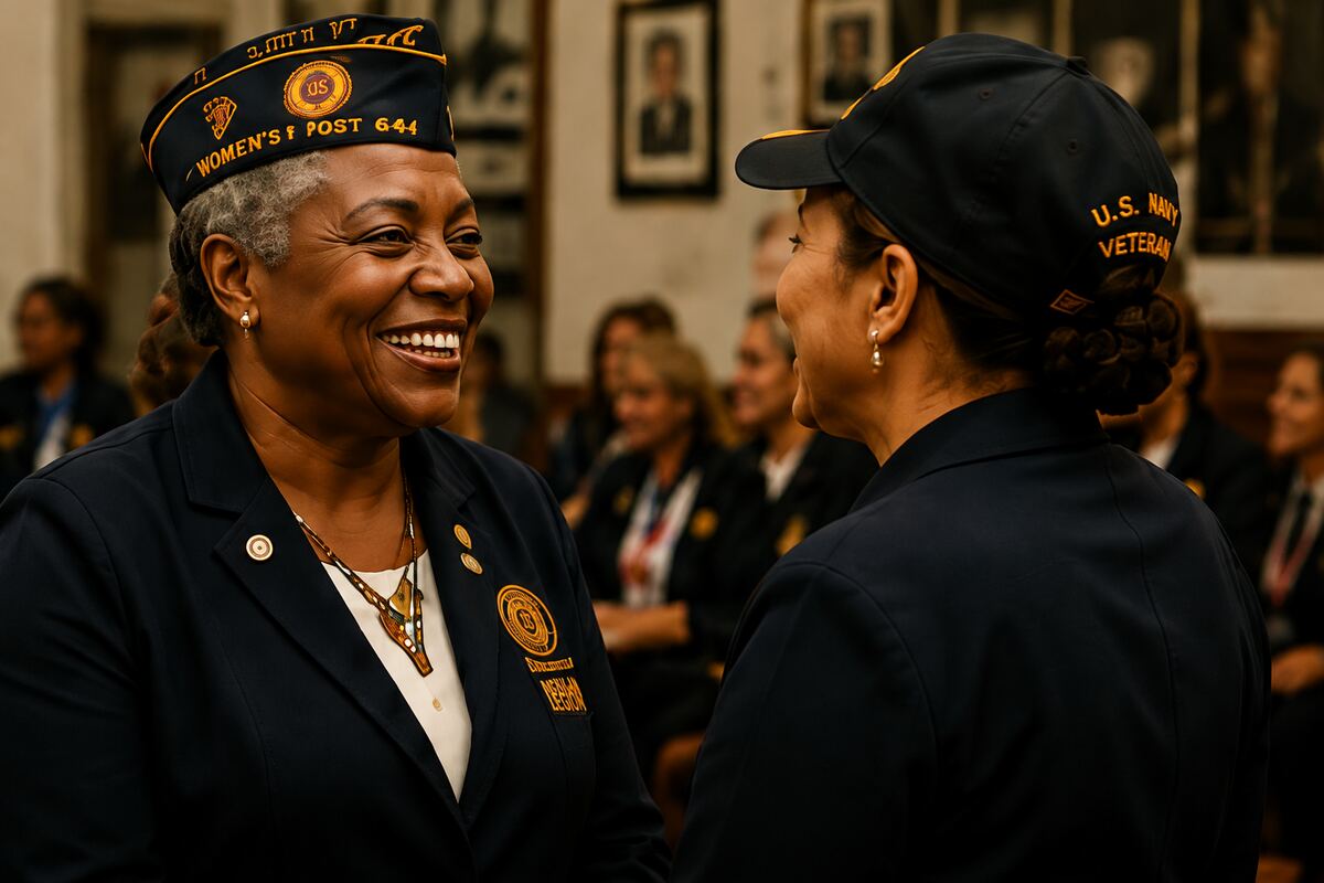 Two women veterans sharing conversation and fellowship