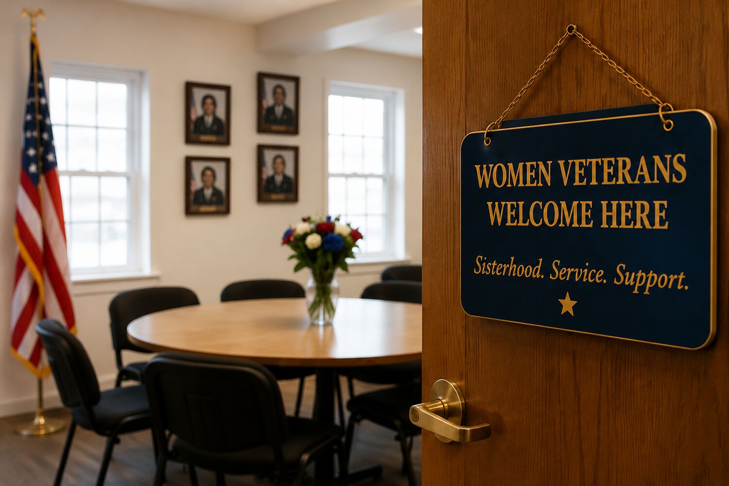 An open door leading into a welcoming meeting room
